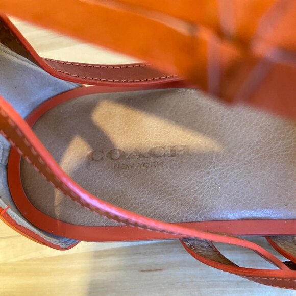 Coach Nillie Gladiator Sandals Size 39 In Burnt Orange Leather With Back Zipper - Picture 14 of 16
